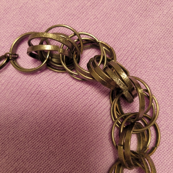 Chunky Multi-Ring Metal Necklace - Picture 4 of 4